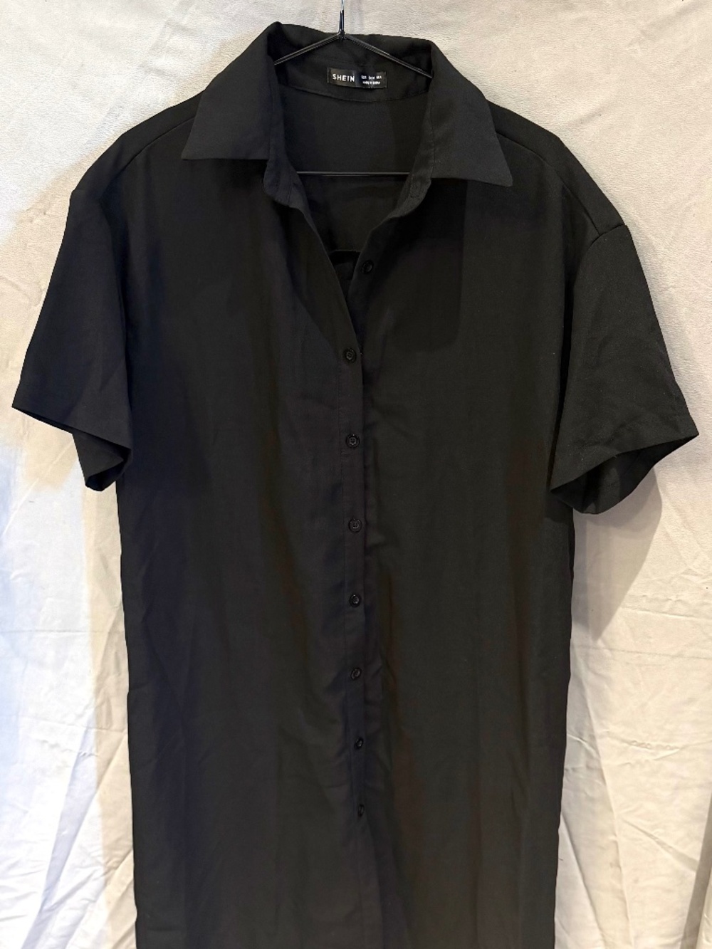 Mid-Calf Black Button Up Dress Sz S Never Worn - Shein
